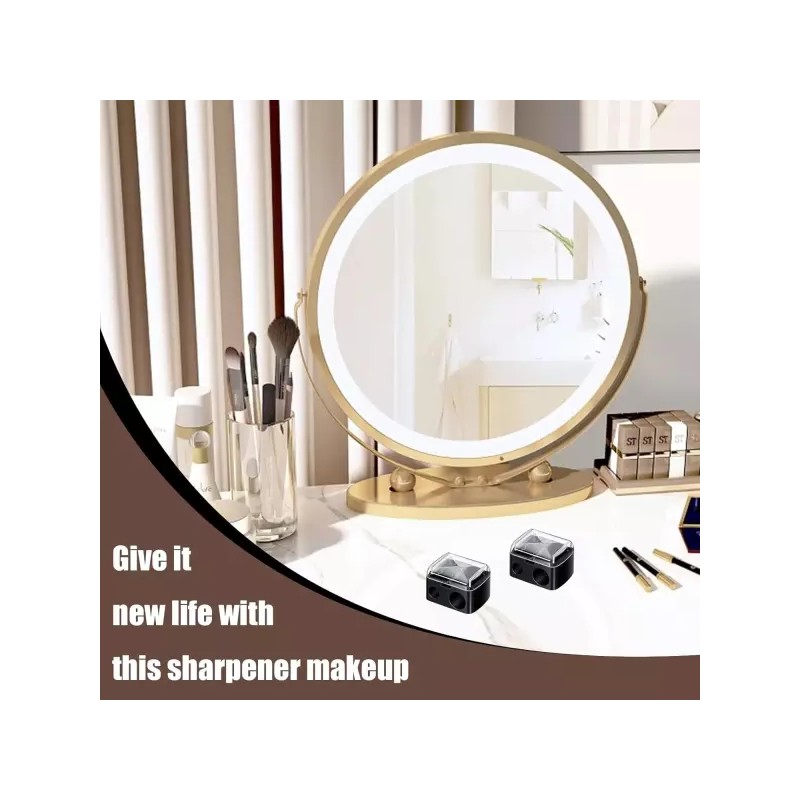 라이너 샤프너 2개 홀 메이크업 펜슬 립 Liner Sharpener 2