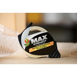 Duck Max Strength Clear Packaging Tape, Maximum Strength Heavy Duty Packing Tape for Shipping & Moving, 1.88 in. x 54.6 Yd. Roll, 3 Rolls Each with Dispenser (284982)