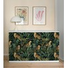 Dark Tropical Cheetah Jungle Peel and Stick Wallpaper, Self Adhesive