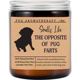 Yanashop88 Smells Like The Opposite of Pug Farts Candle - Funny Dog Gifts for Dog Lovers - Scented Candle for Pug Mom - Candle Gifts for Pet Lovers - Funny Dog Fart Candle, Lavender