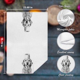 Nipil Funny Golden Retriever Gifts Hand Towels, Gifts for Golden Retriever Lovers Women Men, Funny Dog Bathroom Hand Towels, Dog Bathroom Decor, 16x24 Inch