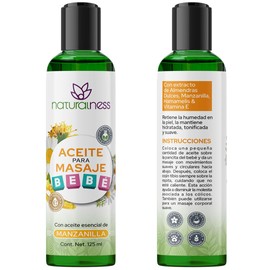 Aceite para masaje de bebé 125ml con manzanilla y hamamelis