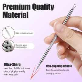 15 PCS Pimple Popper Tool Kit, MORGLES Stainless Steel Blackhead Remover Comedone Extractor Tools for Blemish, Acne, Zit, and Whiteheads for Face & Nose, Acne Tools with Metal Case (Silver)