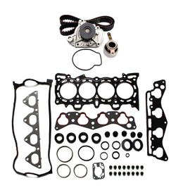 JMKTMP HS9915PT1 Head Gasket Set Timing Belt Water Pump Kit Fit for 1996-2000 Honda Civic 1.6L L4 Honda D16Y5 D16Y7 D16Y8 Engine Replace TCK224 HS54234 HB4029 TKH005 MA-4216975804 MA-9761238673