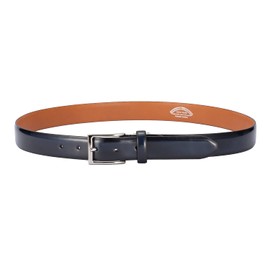 Ikenoha OT-010 Silver Leather Belt, Made in France by Rinaldi, Men's Leather Belt, Made in Japan