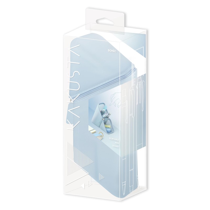 Sonic Costa Portable Pen Holder, Sheer, Blue, Silicone Type, FD-2286-B