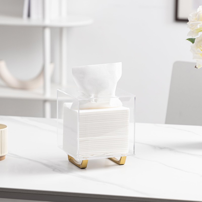 HBlife Clear Tissue Box Cover Square Acrylic Tissue Box Holder