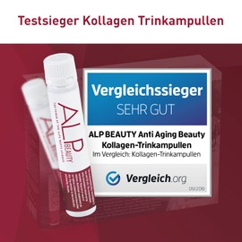 Alp Beauty Anti-Ageing Collagen Drinking Ampoules 14 x 25 ml Hyaluronic Acid Biotin Zinc Vitamin C E Hyaluronic Collagen Supplement - Anti-Wrinkle Skin Care Cosmetics for Women