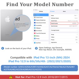 ZtotopCases for New 𝐢𝐏𝐚𝐝 𝐏𝐫𝐨 𝟏𝟑 Inch Case 2024(M4),7th Generation, Premium PU Leather Folio Cover,Supports Pencil Pro,Pencil(USB-C) and Touch ID, Auto Wake/Sleep for 12.9 in 6/5/4/3 Gen,Blue