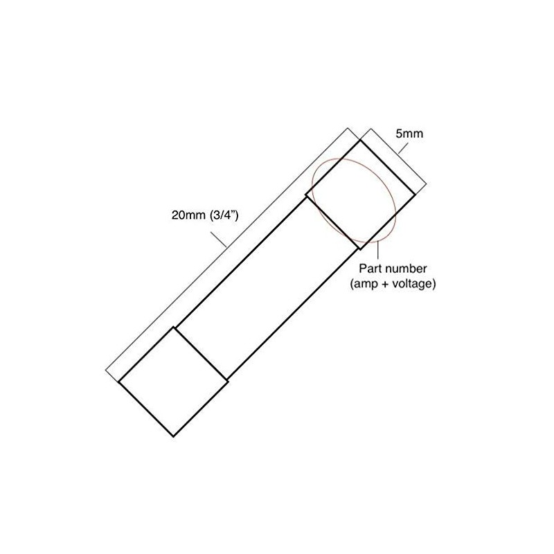 Witonics 15A 250V Slow Blow Glass Fuses 5x20mm (Pack of