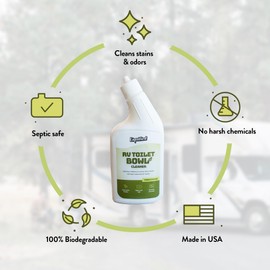 Liquified RV Toilet Bowl Cleaner - Natural RV Toilet Treatment Formula, Septic Tank Safe, No Harsh Chemicals, Citrus Scent, Safely Cleans Stains and Supports Black Tank Health, Made in the USA