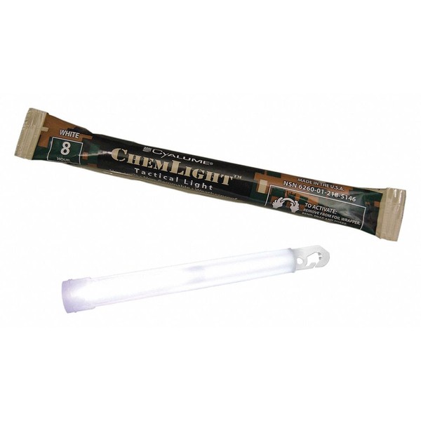 Cyalume Military Grade White Glow Sticks - Premium Bright 6”