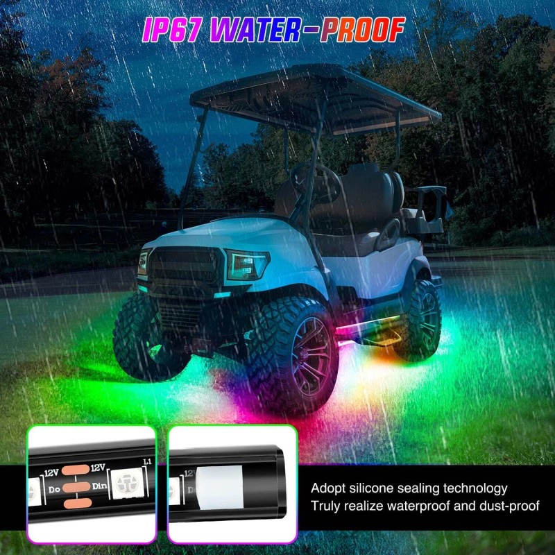 Nilight 2Pcs Golf Cart Underglow Light Kit for EZGO Yamaha