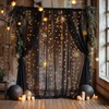 Fomcet Black Tulle Backdrop Curtains with Lights String 10FT X