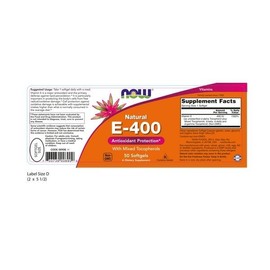 Now Vitamin E 400 IU mixed tocopherols 50 softgels