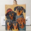 cromcu Dachshund Blanket for Women Men Kids, Flannel Dachshund Blankets