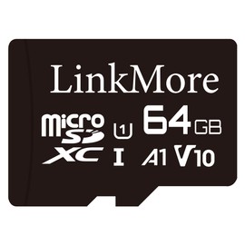 LinkMore XV11 Tarjeta de memoria flash microSD de 64 GB, tarjeta micro SDXC, A1, UHS-I, U1, V10, compatible con clase 10, velocidad de lectura de hasta 95 MB/s, adaptador SD incluido