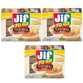To Go Natural JIF Peanut Butter Cups 8 count, 1.5 oz (pack of 3)