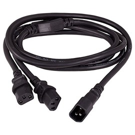 Cable Leader 6 ft / (72 inch) Power Extension Cord Splitter Cable 16 AWG IEC320 C14 to IEC320 C13 x 2