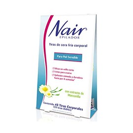 Nair Cera Fría Corporal con extracto de manzanilla , 40 tiras (20 dobles)