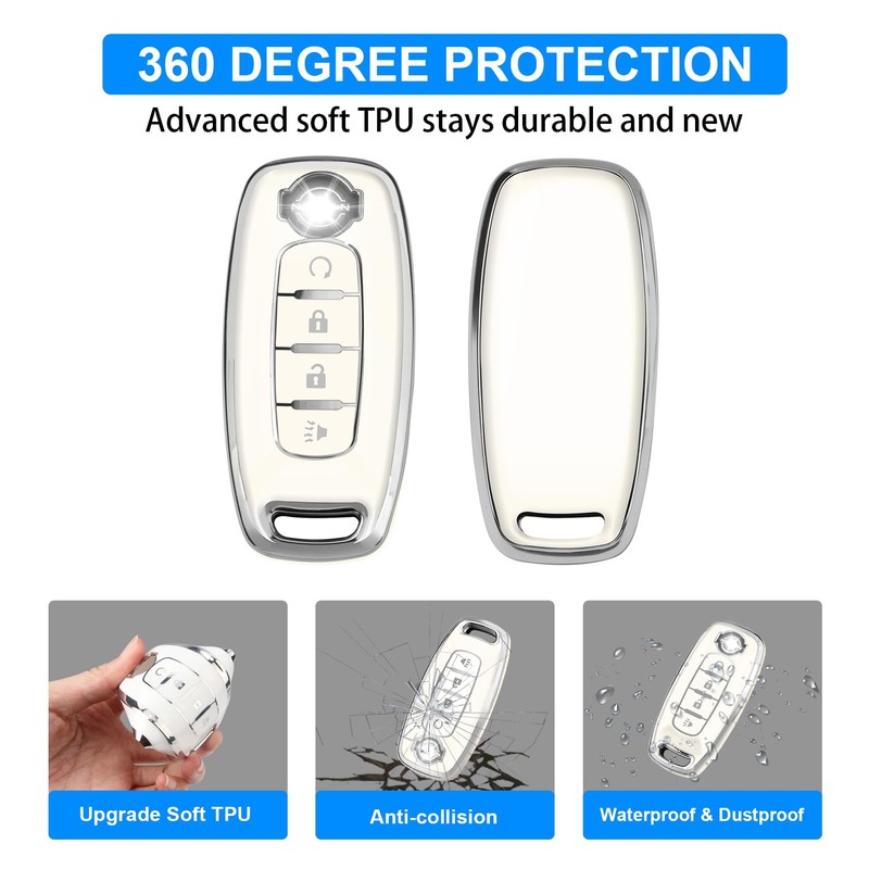 QBUC Key Fob Cover for Nissan, Car Key Fob Protector