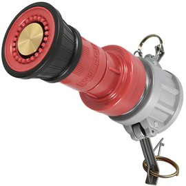 RosyOcean Heavey Duty 2 Inch Fire Hose Nozzle Thermoplastic Fire Equipment Industial Spray Jet Fog Nozzle with 2" Aluminum Camlock Fitting