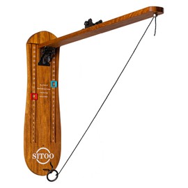 SITOO Ring Toss Game for Adults, Outdoors Games, Wall Mounted Hook and Ring Game with Foldable Arm (Wood)