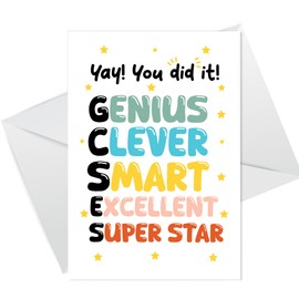 RED OCEAN Passed GCSE Exams Congratulations Cards, GCSE Results Day Well Done Cards For Son Daughter, Exam Results Well Done Card For Boy or Girl, Celebration GCSE Cards