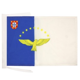 AZ FLAG Azores Flag 18'' x 12'' cords - Portugal - Azorean SMALL flags 30 x 45cm - Banner 18x12 in
