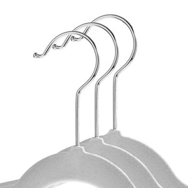 Casafield 50 Velvet Kid's Hangers - 14" Size for Children's Clothes - Gray