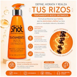 Tratamiento Profesional Rizos Definidos Kolor Shot Sin Parabenos Ni Sulfatos, Ideal Como Crema Para Peinar, Hidratación Profunda y Activación de Rizos – Método Curly Friendly