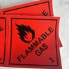 Pack of 2 HazChem Flammable Gas 2 100mm red HSE