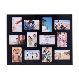 Malden International Designs Black 12 Opening Collage Photo Frame