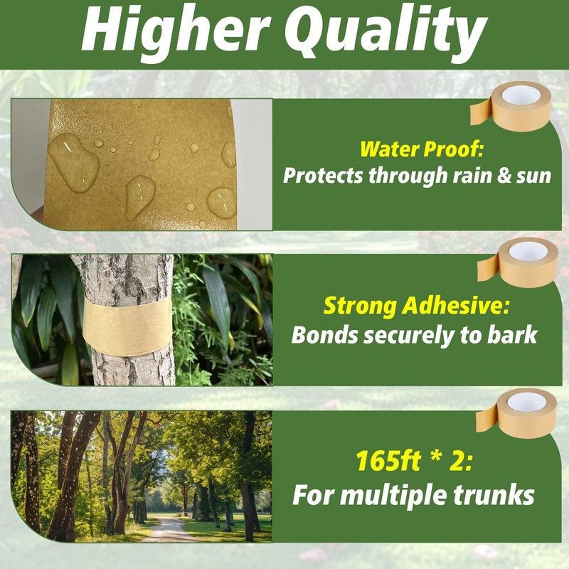 2 Packs 165 Ft x 2 Inch Tree Trunk Wrap