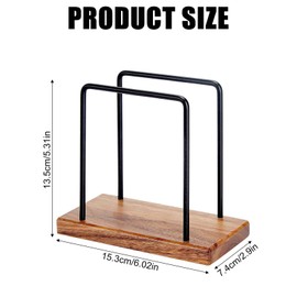 Metal Napkin Holder, Napkin Holder Made of Metal and Wood, Napkin Holder Primary Colour, Napkin Dispenser for Table, Wooden Napkin Dispenser for Worktop, Kitchen, Dining Table, Dining Room