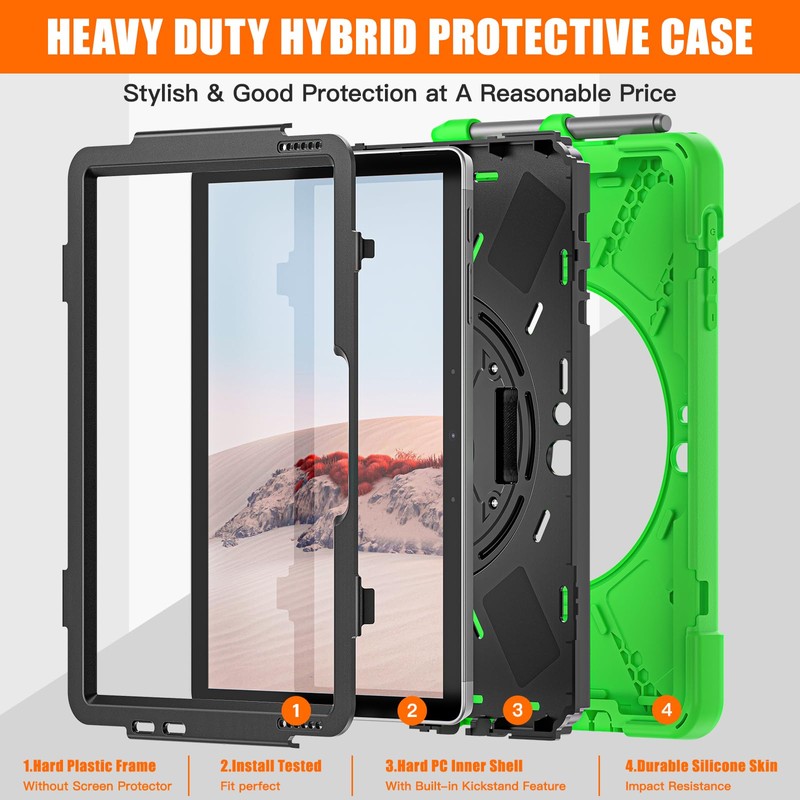 ZenRich Rugged Case for Surface Go 4 (2023)/Surface Go 3