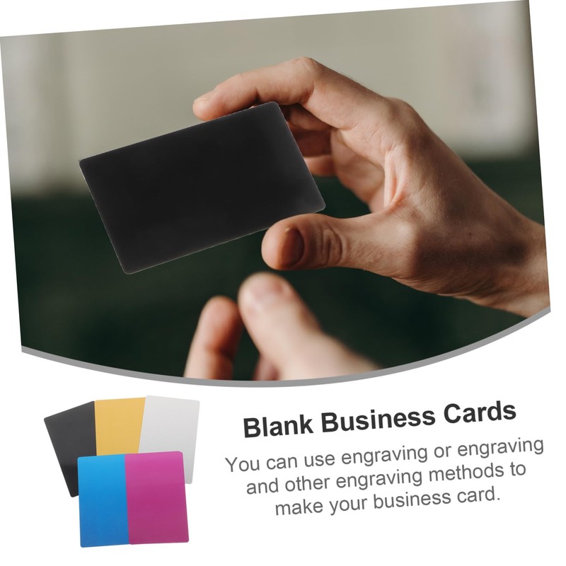 Tofficu 5sets 25pcs Smooth Blank Business Cards for DIY Engraving