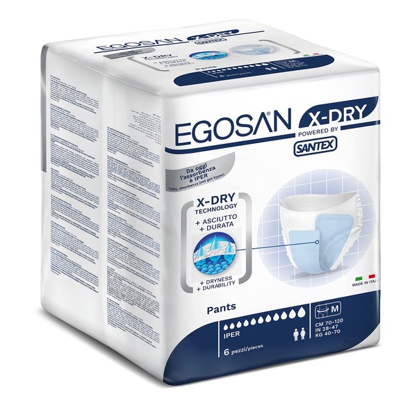 Egosan Adult Incontinence Pull Up Underwear with 8 Hours of Protection X-Dry Technology for Superior Absorbency Disposable for Men and Women (Medium)