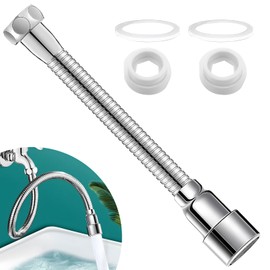 Kitchen Tap Extension, 20 cm Tap Extension, 360° Rotating Tap Attachment Hose, Made of Stainless Steel, Two-Stage, for Kitchens, Bathrooms, Toilet