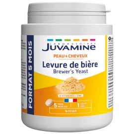 JUVAMINE JUVAMINE - Bierhefe - Sch?ne Haut, Haare und N?gel - Vitalit?t - Vitamine B1, B2, B3, B5, B6, B8, B9 und B12 + Zink - 5-monatiges Programm - Optimierte Formel