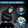JARLINK 2 Pack 30X 60X Jewelers Loupe, Foldable Jewelry Magnifier