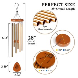Wind Chimes for Mothers Day, Mom Birthday Gifts from Daughter, Son - Long Distance Gifts, Mothers Day Wind Chime for Mom - Patio, Garden Decor - Large Wind Chimes for Outside Indoor Outdoor 28 Inches