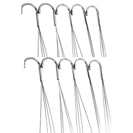ILUVUMOREI 10 Pack 24" 4 Wire Steel Hook Hanger, Gardening Indoor Outdoor Patio Hanging Basket Use (10Pack 24" - 4 Wire)