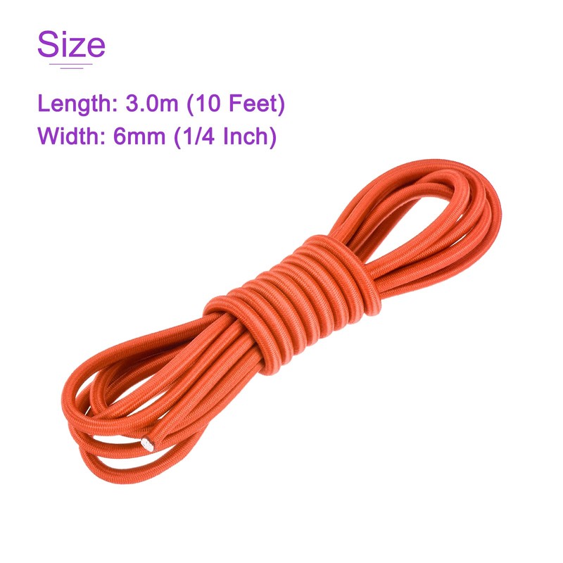DMiotech 6mm Shock Cord, 3 M Orange Bungee Cord Tent