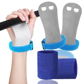 Gymnastics Hand Grips Wristbands Sets Gloves for Girls Kids Youth, Bar Grips Palm Protection and Wrist Support Sports Accessories for Weightlifting Tennis, Workout and Exercise Gift (Blue, M)