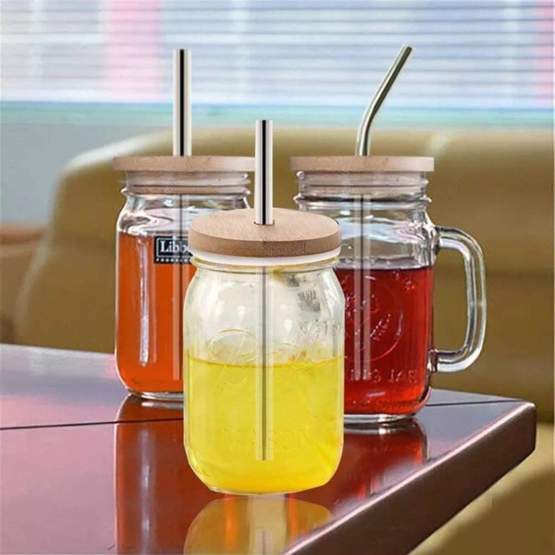 4 Pack 86mm Wide Mouth Bamboo Mason Jar Lids with