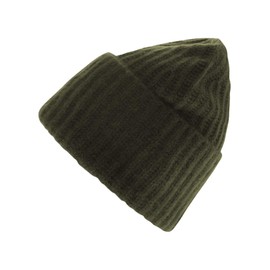 Zwillingsherz Chunky Knit Winter Hat Made of 100% Cashmere - High Quality Unisex Knitted Hat Plain for Women Boys Girls - Hat - One Size - Cashmere - Warm & Soft in Spring Autumn & Winter, khaki