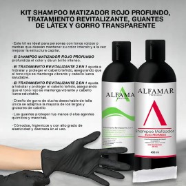 Shampoo Matizador Rojo + Tratamiento Con Keratina Alfamar