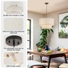 VILUXY Drum Fabric Pendant Light Farmhouse White Chandelier Double Drum