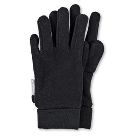 Sterntaler Finger Gloves Unisex Children's Micro Fleece with Elastic Cuff Glove, black